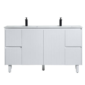 Brighton Freestanding Vanity 1500mm (Single/Double Bowl) (Matte White)