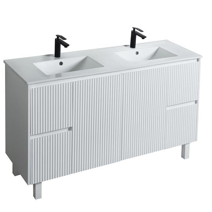 Brighton Freestanding Vanity 1500mm (Single/Double Bowl) (Matte White)