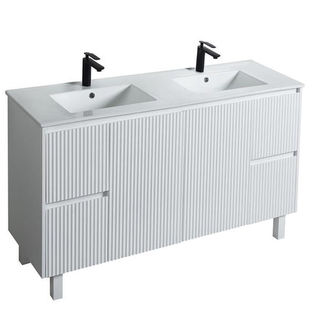 Brighton Freestanding Vanity 1500mm (Single/Double Bowl) (Matte White)