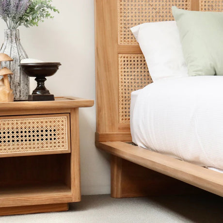 Brighton Teak Bedside Table - 0.65m