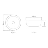 Bronte Matte White Basin (Round: 365 ×365×125)