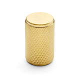 Brushed Brass PVD Knurled Cabinet Knob - Helena