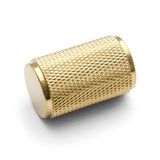 Brushed Brass PVD Knurled Cabinet Knob - Helena