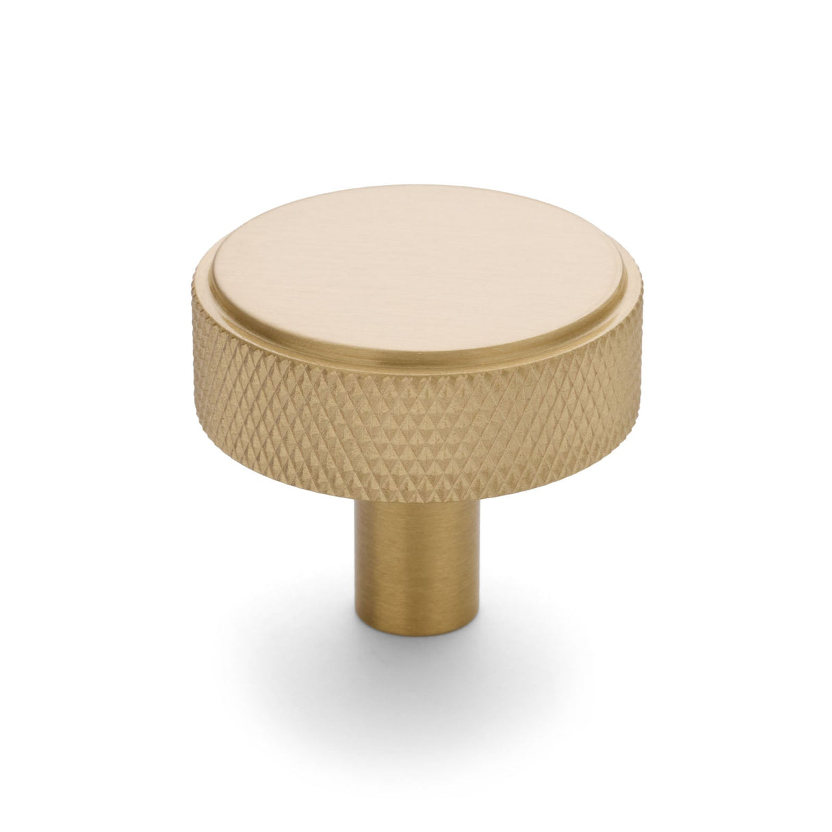 Manovella Brushed Brass Round Knurled Cabinet Knob - Octavia