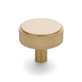 Manovella Brushed Brass Round Knurled Cabinet Knob - Octavia