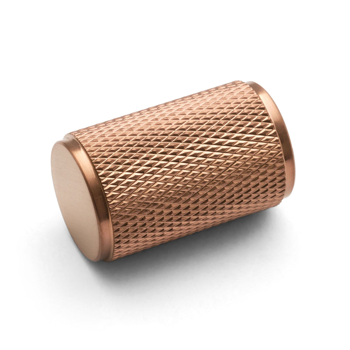 Brushed Copper PVD Knurled Cabinet Knob - Helena