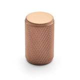 Brushed Copper PVD Knurled Cabinet Knob - Helena