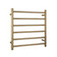 Round Electric Heated Towel Rack 6 Bars - Brushed Brass