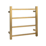 Square Electric Heated Towel Rack 4 Bars - Brushed Brass