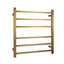 Square Electric Heated Towel Rack 6 Bars - Brushed Brass