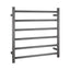 Round Electric Heated Towel Rack 6 Bars - Brushed Gun Metal