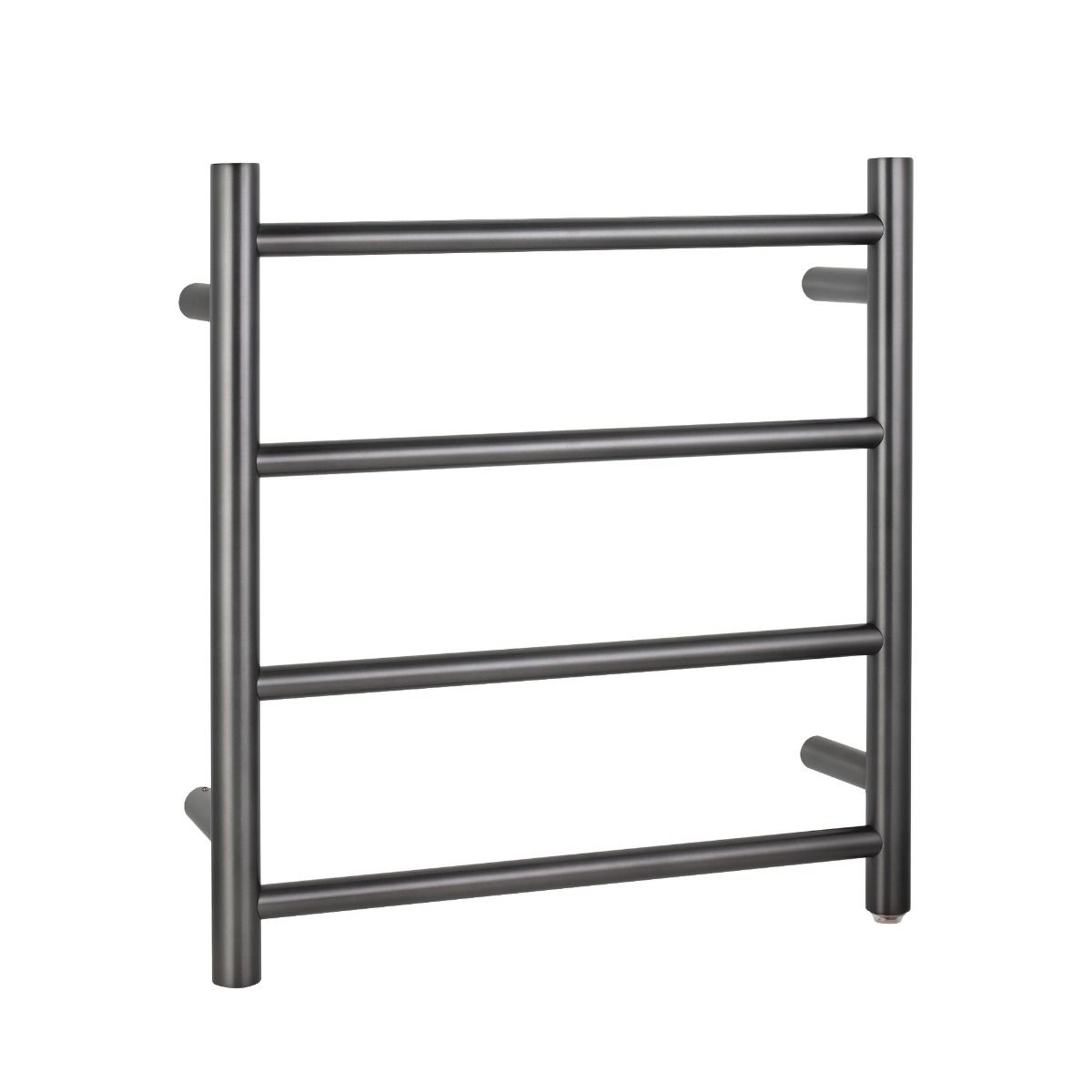 Round Electric Heated Towel Rack 4 Bars - Brushed Gun Metal