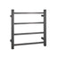 Square Electric Heated Towel Rack 4 Bars - Brushed Gun Metal