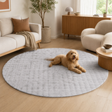 Bubble Silver Round - Machine Washable Rug