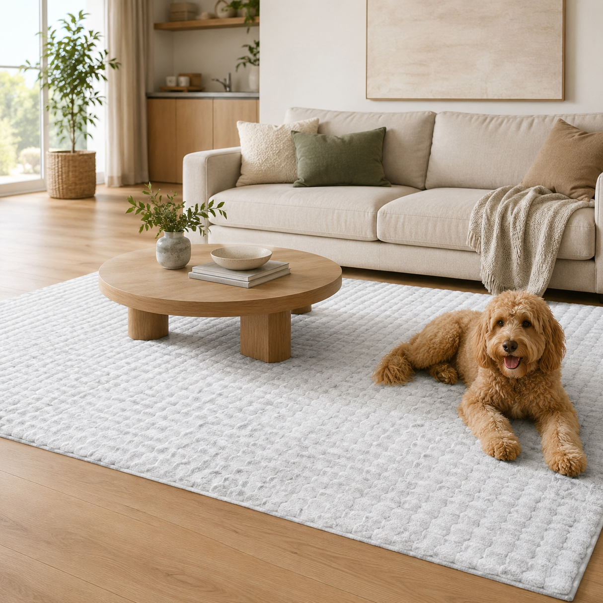 Bubble White - Machine Washable Rug