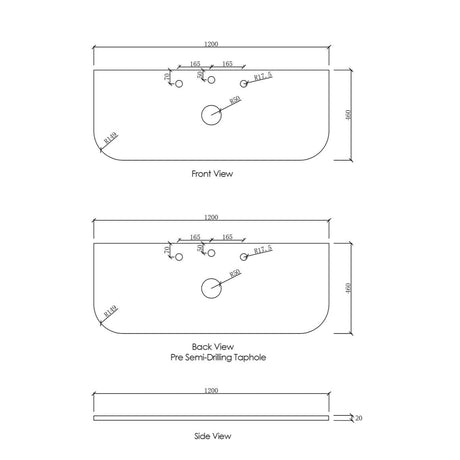 Burleigh Stone 1200 tap hole-drawing