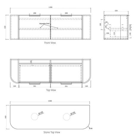 Burleigh vanity 1500-drawing
