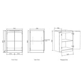Byron Natural Oak Laundry Base Cabinet (632x584x880)-drawing