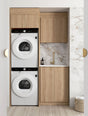 Byron Natural Oak Laundry Cabinet with Stone Top Set 1305x600x2100mm (Style C)