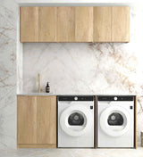 Byron Natural Oak Laundry Cabinet with Stone Top Set 1960x600x2100mm (Style A)