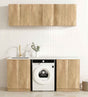 Byron Natural Oak Laundry Cabinet with Stone Top Set 1960x600x2100mm (Style B)