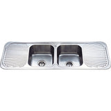 Cora Double Bowl & Double Drainer 1380 x 480 x 170mm (Chrome)