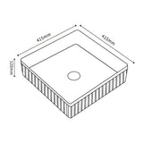 POS Fluted Gloss White/Matte White Basin (Square: 360x360x115)