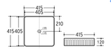 POS Fluted Gloss Matte Black Basin (Square: 360x360x120)