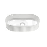 POS Fluted Gloss/Matte White Basin (Oval: 580x360x120)