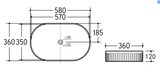 POS Fluted Gloss/Matte White Basin (Oval: 580x360x120)