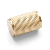 Brushed Brass Knurled Cabinet Knob - Helena