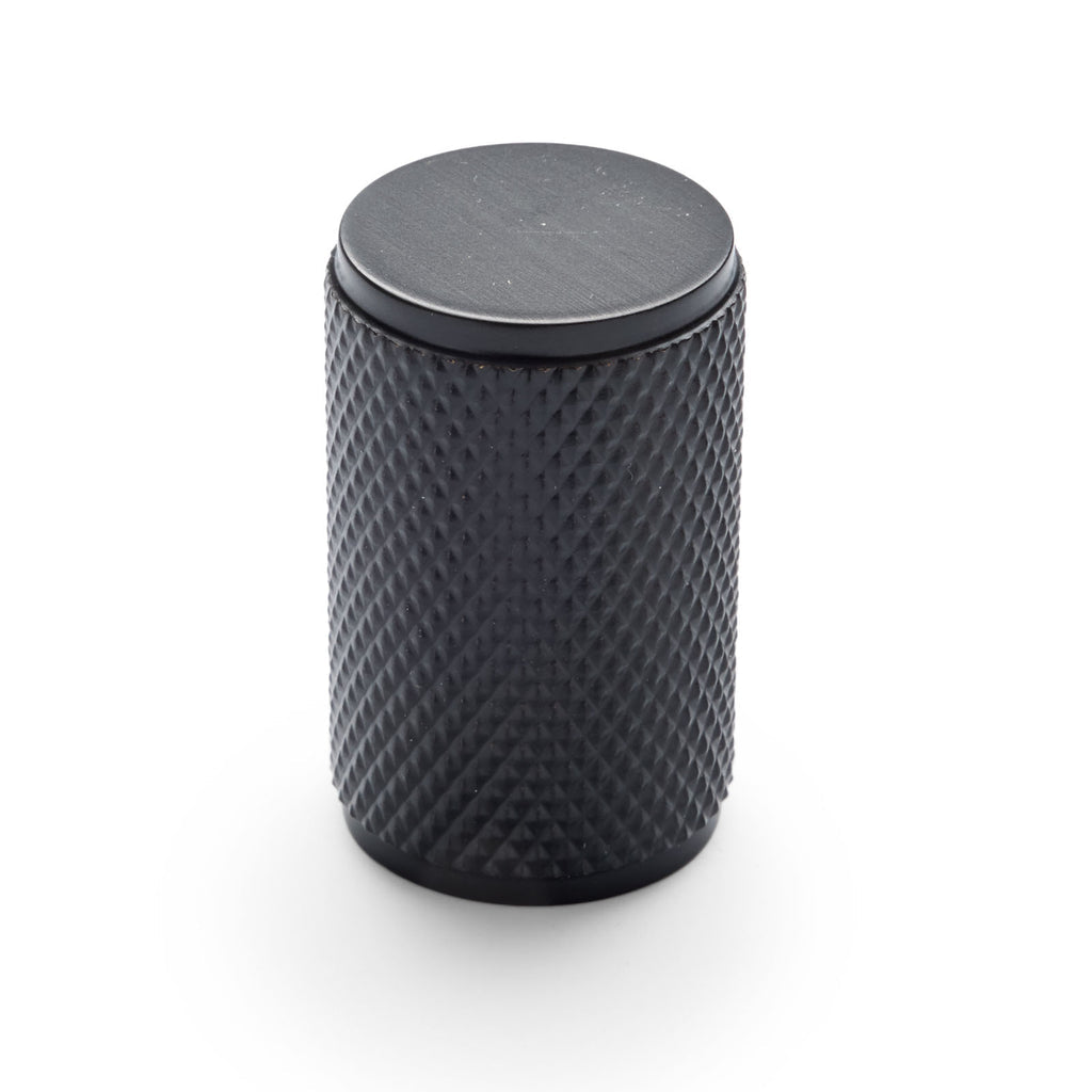 Matte Black Knurled Cabinet Knob - Helena