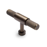 Aged Brass Knurled Cabinet T-Bar Pull - Miranda