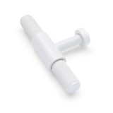 White Knurled Cabinet T-Bar Pull - Miranda