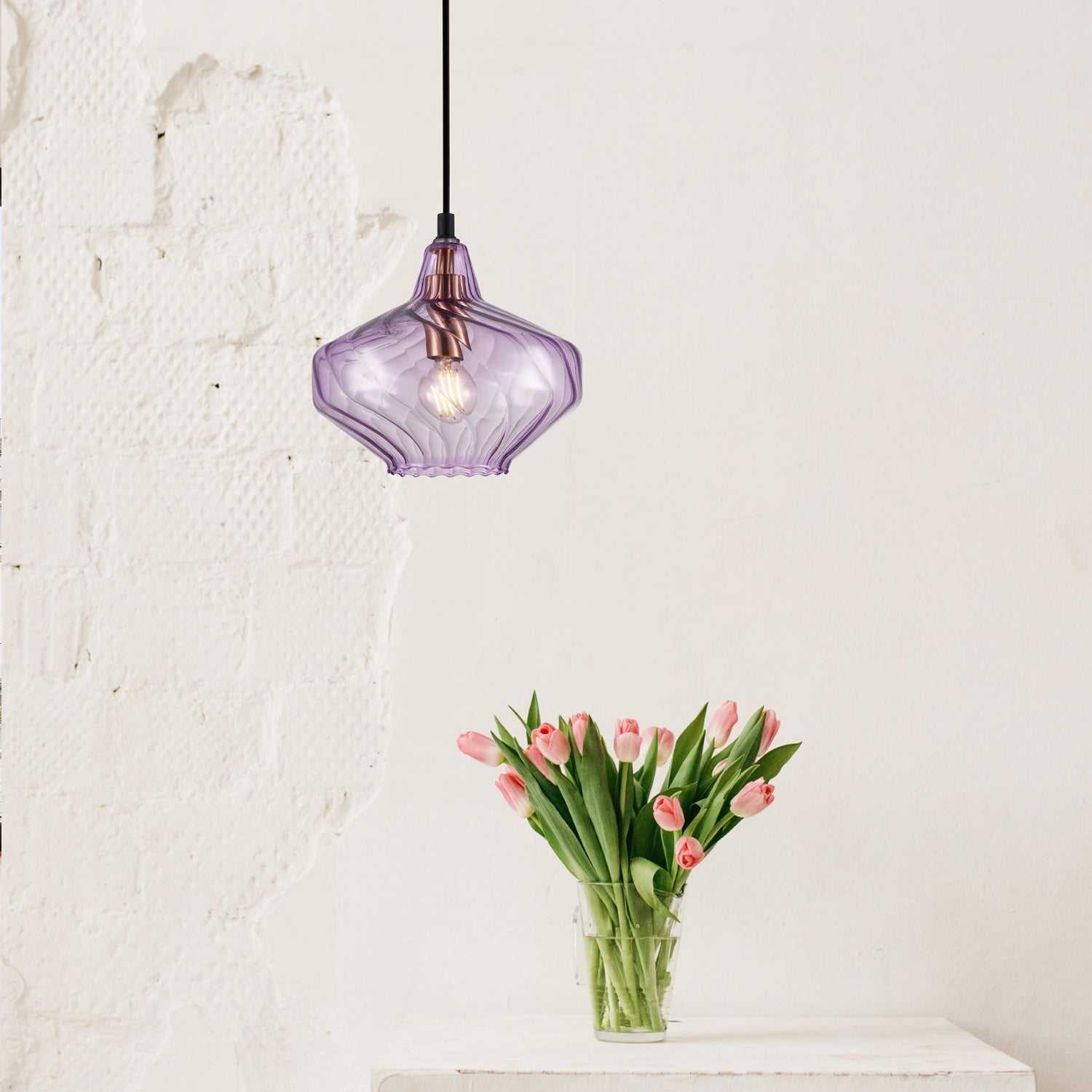 CAMPANA: Interior Wine Glass Shape Ribbed Pendant Lights