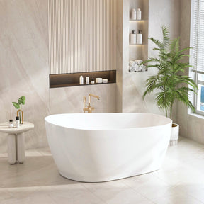 CANNES Matte White Free-Standing Bathtub Overflow 1500mm