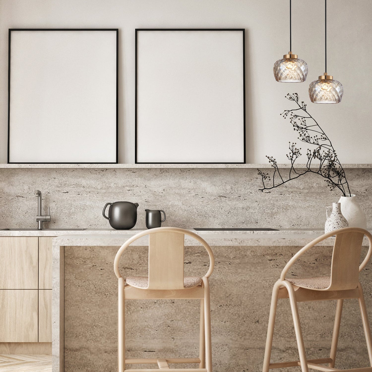 CARAMELLE: Interior LED Tri-CCT Glass with Segments Ellipse Pendant Lights
