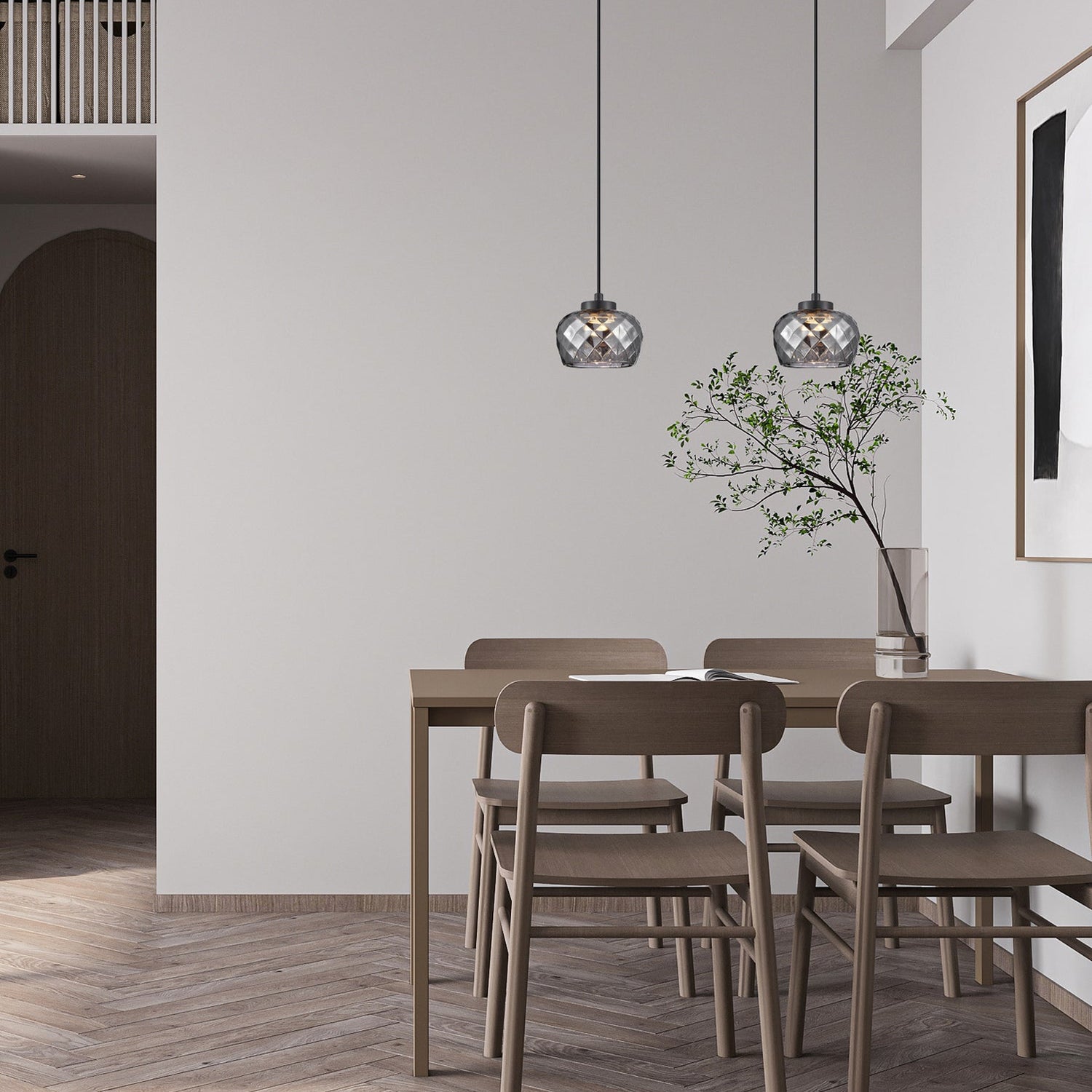 CARAMELLE: Interior LED Tri-CCT Glass with Segments Ellipse Pendant Lights