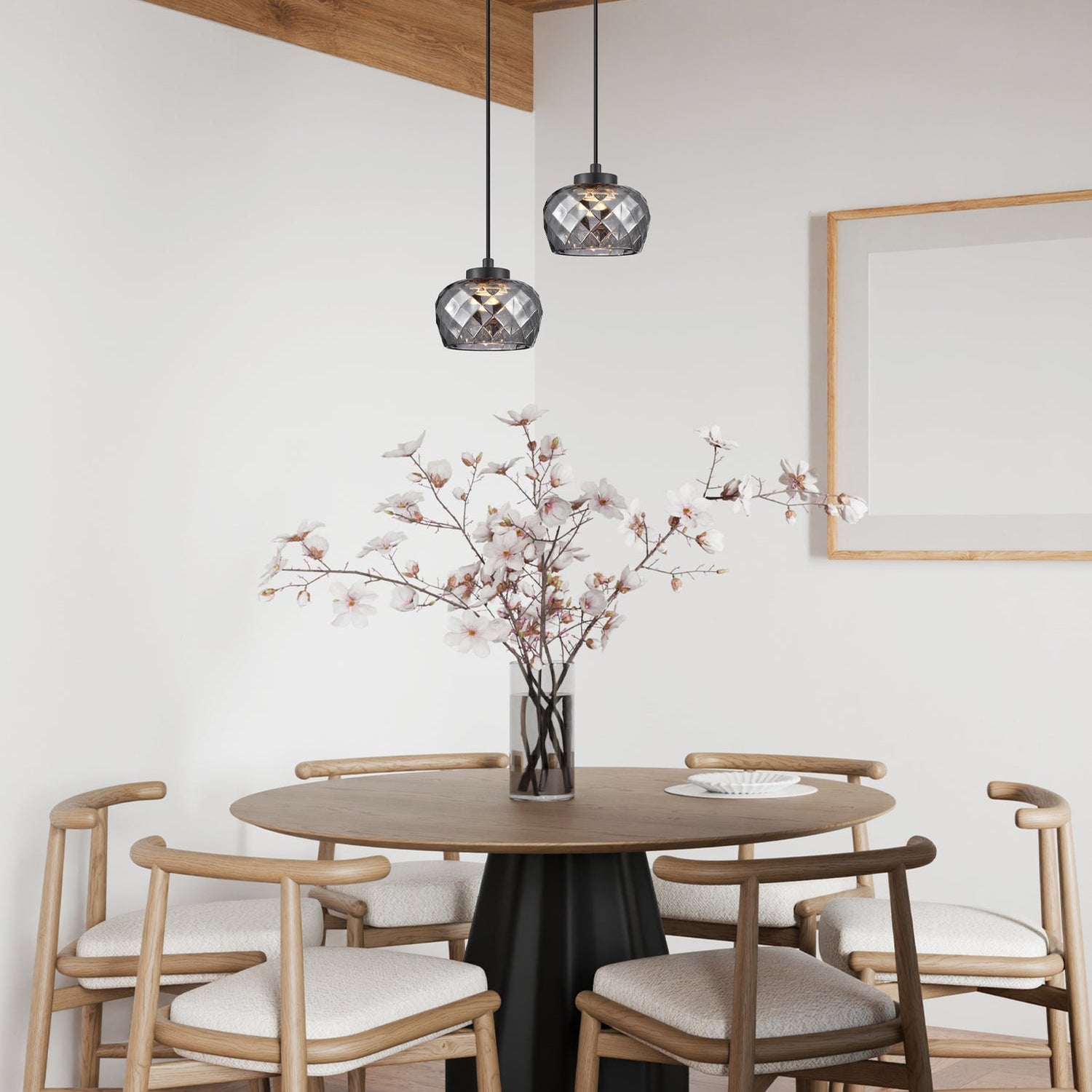 CARAMELLE: Interior LED Tri-CCT Glass with Segments Ellipse Pendant Lights