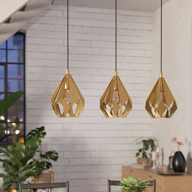 CARLTON Pendant Light (Gold)-3 Lights