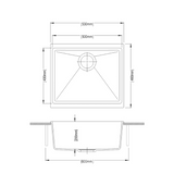 CARYSIL Black Single Bowl Granite Kitchen Sink (530x460x200)