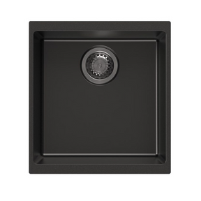 CARYSIL Black Single Bowl Granite Top/Flush/Under Mount (430 x 460 x 200mm)