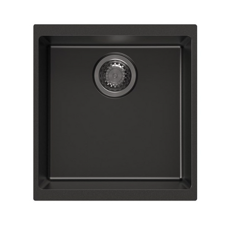 CARYSIL Black Single Bowl Granite Top/Flush/Under Mount (430 x 460 x 200mm)