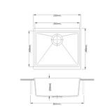 CARYSIL White Single Bowl Granite Kitchen Sink (530x460x200)