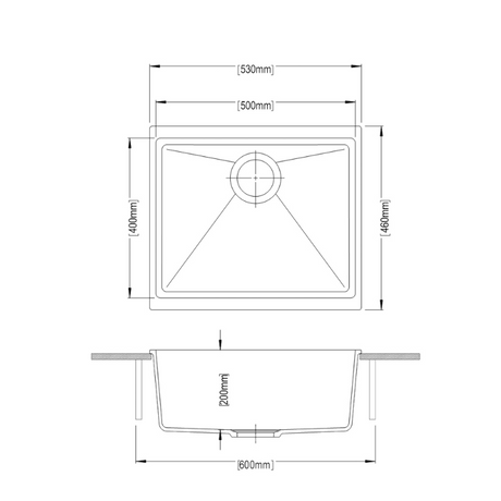 CARYSIL White Single Bowl Granite Kitchen Sink (530x460x200)