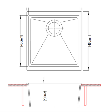 CARYSIL White Single Bowl Granite Top/Flush/Under Mount (430 x 460 x 200mm)