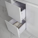 MAYA Slim Wall Hung Vanity Gloss White 600