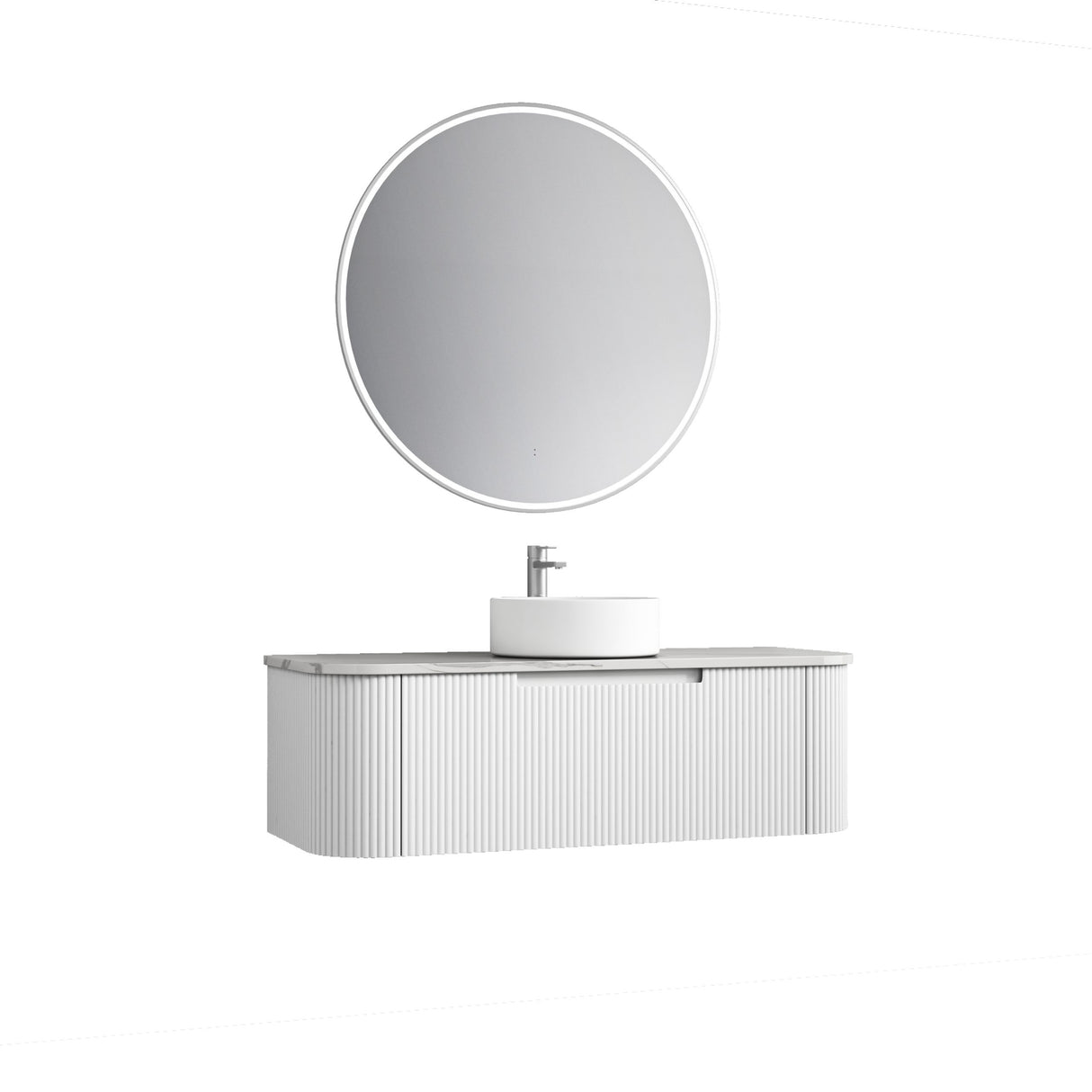 PETRA MARK II Wall Hung Curve Vanity Matte White (All Sizes)