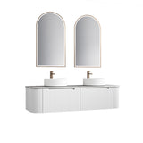 PETRA MARK II Wall Hung Curve Vanity Matte White (All Sizes)