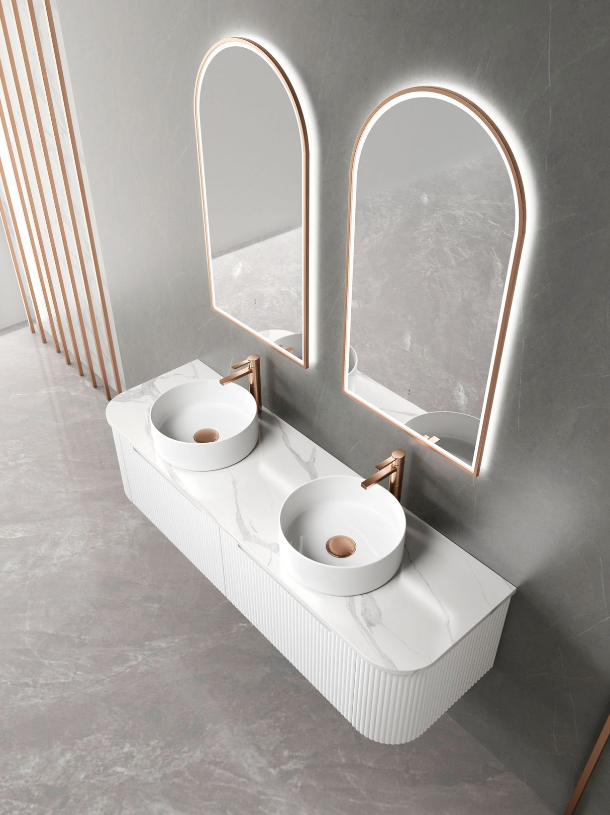 PETRA MARK II Wall Hung Curve Vanity Matte White (All Sizes)
